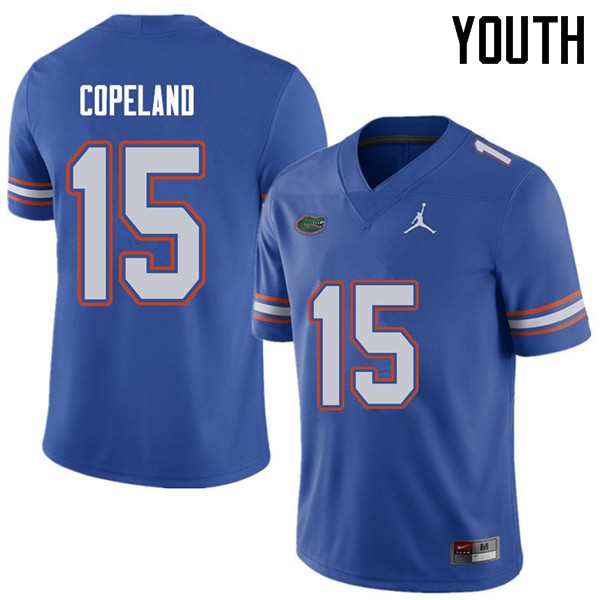 Youth NCAA Florida Gators Jacob Copeland #15 Stitched Authentic Jordan Brand Royal College Football Jersey IGQ1465NL